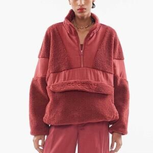 Adidas Originals Sherpa Teddy Half Zip Pullover Polar Fleece Jacket Size XS